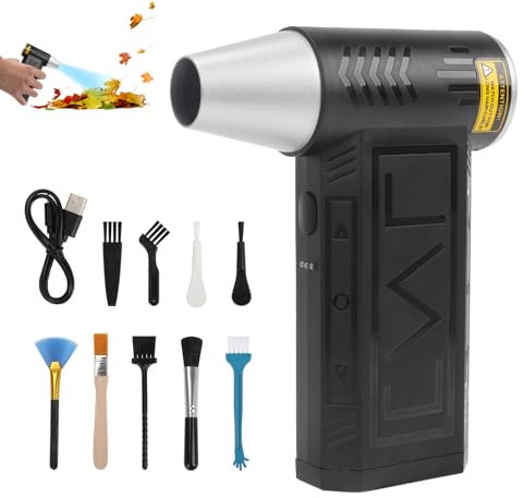 Electric Air Duster, 100,000RPM Super Power 3-Gear Adjustable Compressed Air Cleaner with Fast Charging, Reusable Cordless Blower for PC, Keyboard, Car & Home Cleaning