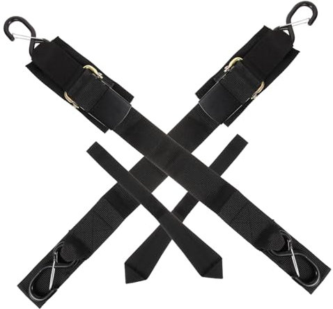 GOOHOCHY 2sets Boat Winch Strap Hook Trailer Tie-downs Strap Nylon Binding for Boat Trailer Transom Kayak Fixing Supplies