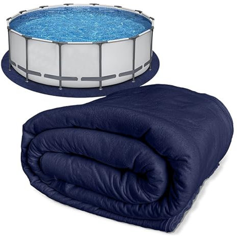 Revestimiento para Piscinas Elevadas, Alfombra para Piscina, Lona Redonda para Piscina, Accesorios Portátiles para Spas de Exterior O Interior(Blue,25ft)