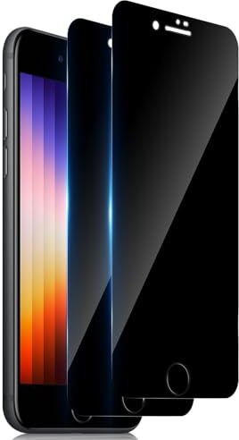 TUTUO Sichtschutz Schutzfolie für iPhone SE 3/2 (Modell 2022/2020) iPhone 8/7 für Panzerglas, 2 Stück Antispy Panzer Schutz Glas, 9H Härte Anti-Spähen Privacy Folie, Anti-Kratzer Sichtschutzfolie