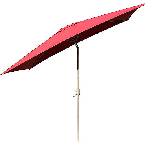 QUSYZD Roter Terrassenschirm, 150 * 250 cm, rechteckiger Terrassenschirm, wasserdichter und Sonnenschutz-Marktschirm für den Außenbereich mit Neigung,