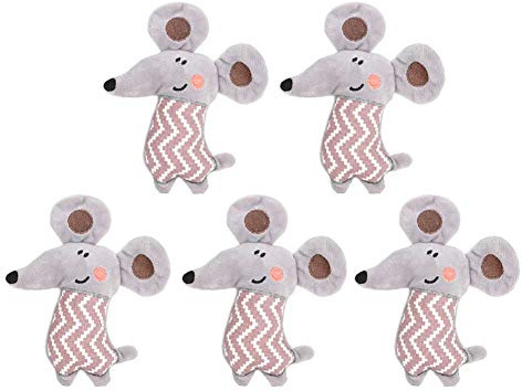 Lmrysalque Lot de 5 mini souris en peluche avec herbe à chat intégrée pour chat