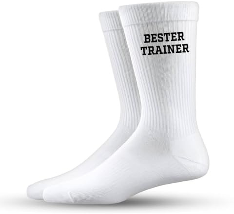Tassenbrennerei Socken 'Bester Trainer' Tennissocken Geschenk für Trainer Coach Männer Frauen Geburtstag Weihnachten