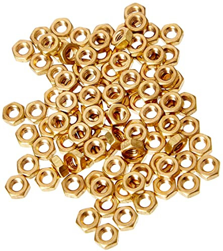 Metric Hexagonal (Hex) Full Nuts Brass Self Colour M3 3mm (Pack of 100 Nuts)