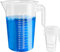 Zhangyusong Lot de 4 pichets gradués en plastique de 2 litres, 1/2 gobelets gradués transparents avec poignées, adaptés aux peintures, aux ingrédients de cuisine et de pâtisserie.