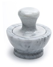 Fox Run 3844 Marble Mortar and Pestle, White | Grind Herbs, Spices & Medicine | Mini Mortar & Pestle | Beautiful White Natural Marble | Cooking Gadget | Improves Flavors
