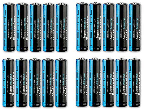 PEARL AAA 1 5V Batterien: 20er-Set Super-Alkaline-Batterien Typ AAA/Micro, 1,5 Volt (1 5V Micro Batterien, Batterien AAA alkalisch, Batteri)