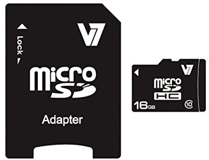 V7 VAMSDH16GCL10R-2E Carte Micro SDHC V7 16 Go classe 10 + adaptateur SD