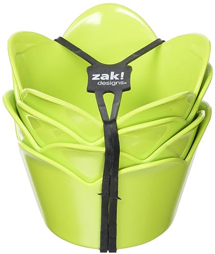 Zak Designs 0204-9990 Rose Set de 4 Coupelles 8 cm Vert