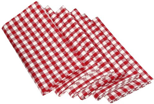 DII Tango Serviette, kariert, Rot 6er-Set Napkin Set Small Red Check
