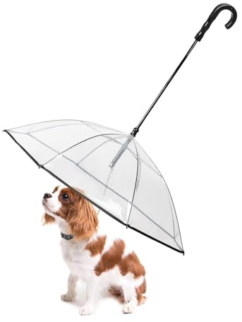 Lesypet Dog Umbrella with Leash for Small Pets, Umbrella for Dogs Fits 20” Back Length Pets