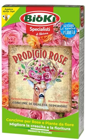 Bioki Prodigio Rose - Abono mineral para rosas y plantas florales, 900 g