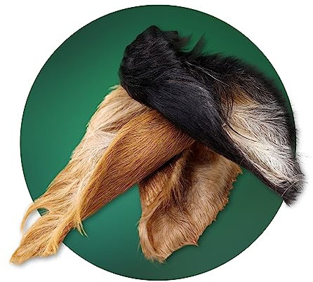 BREERs Getrocknete Rinderohren mit Fell für Hunde 50 Stück Kausnack, Kauartikel, Hundeleckerli große Hunde, Knabberstange, Hunde Leckerlis mit Fell