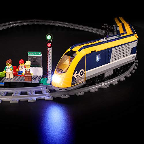 BRIKSMAX Kit de LED pour Lego City Le Train de passagers télécommandé, Compatible avec la Maquette Lego 60197, La Maquette de Construction n'est Pas Incluse