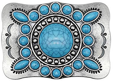 YOQUCOL American Western Cowboy Indian Elements Vintage Türkis Gürtelschnalle für Herren, a