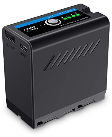 FOMITO Multifonction Batterie Paquet Power Bank NP-F990T Rechange pour Sony NP-F970, NP-F975, NP-F960, NP-F950, NP-F930, avec USB Sortie pour Smartphone