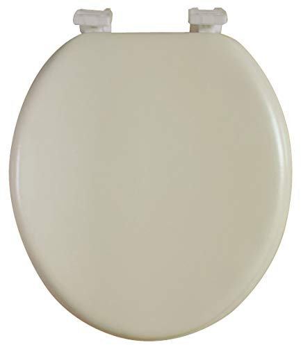 J&V Textiles Weicher runder WC-Sitz mit leicht zu reinigendem und wechselbarem Scharnier, gepolstert (Beige)*