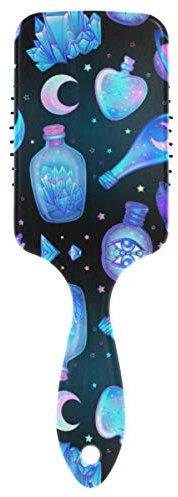 Linomo Hair Brush Glass Flask Magic Potions Moon Air Cushion Massage Comb for Women Kids, Nylon Brush for Wet Dry Curly Hair