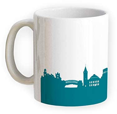 Tasse Kassel Skyline - Bürotasse Kaffeebecher Städtetasse 5 Farben für Kassler & Fans, Umzug Richtfest Architekt (petrol)