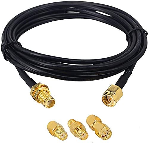 Boobrie SMA Kabel 3M + 3PCS SMA Adapter RG174 Koaxialkabel WiFi Antenne Verlängerungskabel für WIFI 3G 4G LTE Antenne, GPS SDR Antenne, Amateurfunkantenne