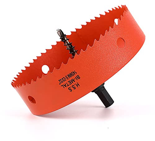 Dribotway Bi-Metall Lochsäge 5-45/64'' 145mm,M42 HSS Schneller Lochschneider,mit 1 Schaft und 1 Bohrer,Für Trockenbaumaterialien, Holz, Kunststoffe und Metalle, Schnitttiefe