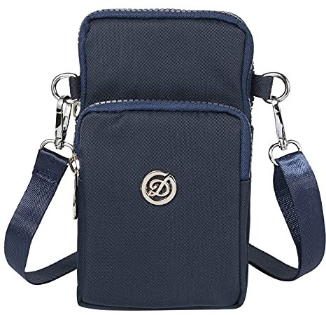 Kleine Umhängetasche für iPhone 13 / 12 / Pro Max / 11 Pro / Max / XR / XS / Max / Google Pixel 6 Pro / 5 / 4a / 5G / Motorola G30 / G10 / Poco X3 Pro Realme 8, blau, Medium