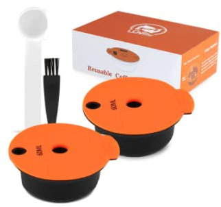 Reusable Coffee Capsules, compatible with Bosch Tassimo Machines, Refillable Coffee Filters Coffee Pods K-Cups Coffee Accessories Complete Kit (60ml x 2)
