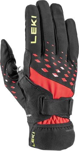 LEKI Ultra Trail Storm Shark Handschuhe, Black-red-Neonyellow, EU 9