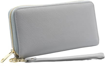 Little ELLA 2 in 1 Portemonnaie, Damen Geldbörse, herausnehmbares Portemonnaie, 18 Kartenfächer, Münzfach (grau)