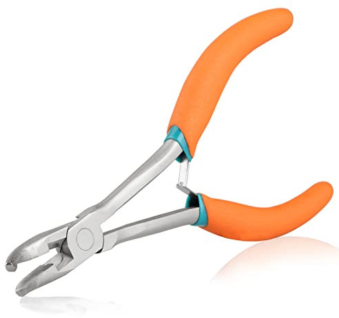 SPEEDWOX Long Reach Bent Nose Pliers with Wire Cutters Serrated Jaw Split Ring Pliers Cutting Pliers Hook Remover Pliers Jump Ring Opener Tool Keychain Pliers for Cutting Clamping Jewelry Making