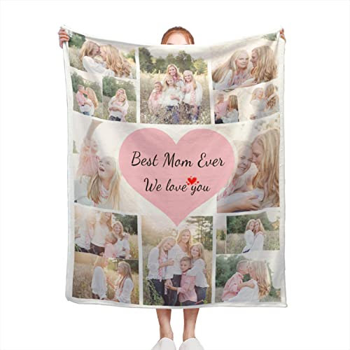 Mraxovid Personalisierte Decke, Fotos Decke, Erinnerungsgeschenk mit Fototext, individuelle Decken, Geschenk, personalisierte Überwurfdecke für Familie, Mutter, Papa, Kinder,Freunde, 150x200 cm