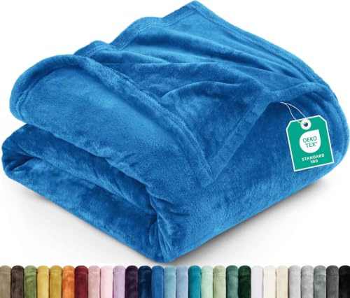 Utopia Bedding King Fleece Blanket 259x228cm 300GSM – Extra Large Soft Fluffy Versatile Luxury Decorative Throws For Sofa, Bed & Settees – Warm Breathable Cosy Gift For Men & Women, Royal Blue