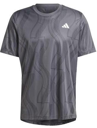 adidas Herren Club Tennis Graphic Tee T-Shirt, Carbon/Black, S
