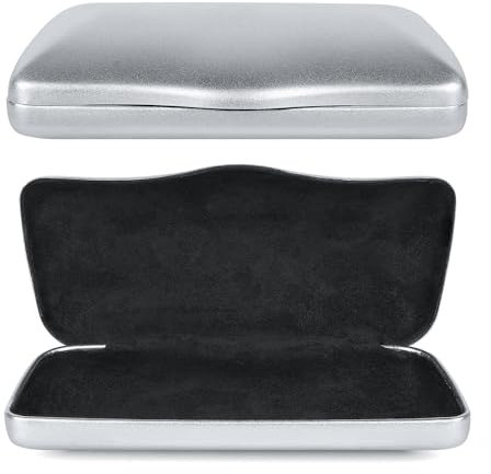 Custodia rigida extra large per occhiali da sole, organizer per occhiali da sole oversize compatibile con DIOR Missdior B1U EverDior A1U Gucci GG0595S GG0875S GG0351S Versace VE4395 (XXL/Argento)