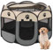 WAVATA Faltbarer Laufstall FüR Haustiere, Tragbarer Welpenlaufstall, 74x74x43cm Oxford Wasserdichter Pet Laufstall FüR Hunde Hasen Meerschweinchen Katzen FüR Innern Oder AußEn (Grau)