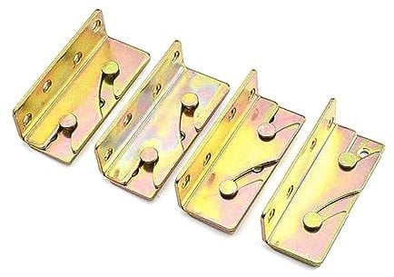 ZONADAH Pack of 4 Heavy Duty Bed Brackets - Bed Hinges and Connectors for Secure Bed Corner Fixings - Bed Frame Hardware Rail Bracket Fittings Fasteners