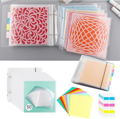 OTCRAFT 111 Seiten Keksschablonen-Aufbewahrungsordner Stanz- und Stempelaufbewahrungsmappe Backschablone Organizer Scrapbooking Stanzformen