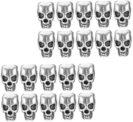 EXCEART 30 Stück Totenkopf Perlen Halloween Totenkopf Geisterperlen Schmuckherstellungszubehör Tibet Totenkopf Anhänger Schmuckherstellungsbedarf Schmuckherstellung Charms