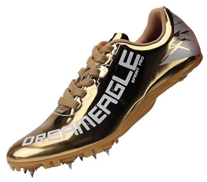 MMOOVV Herren Leichtathletik-Laufschuhe, Leichtathletik-Feld-Sneaker Schuhe Herren Sommer (Gold, 36)