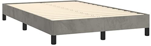 Tino Tech Polsterbett Betten Schlafzimmer Bett Bed Frame Einzelbett Bett Gestell Bettgestell Hellgrau 120x200 cm Samt