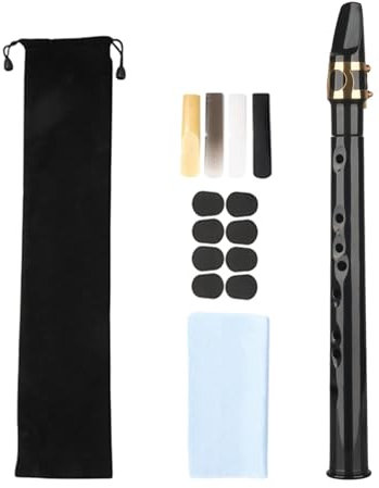Amagogo Mini-Saxophon Mini-Taschensaxophon, Tragbares Saxophon, Kompakte Größe, Professionelle Instrumente mit Reed-Tasche für Amateurauftritte, Schwarz