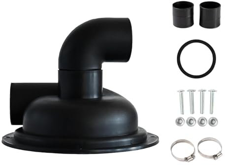 MagiDeal Vakuum-Staubabscheider, Zyklonabscheider-Deckel mit Winkelstück, ersetzt Holzbearbeitung, wiederverwendbarer Zyklonfilter, Zyklonabdeckung, Schwarz