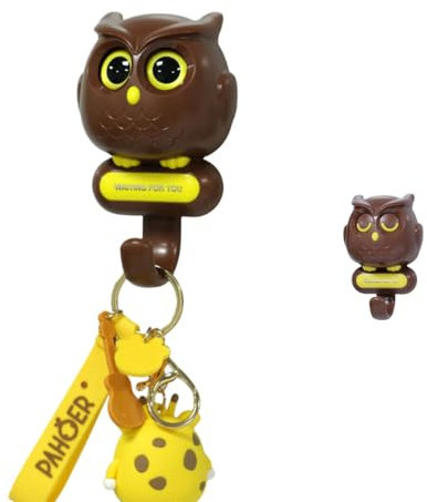 Eulenhaken, selbstklebende Schlüsselhaken, Wink Bird Kleiderhaken, Raumdekoration kreativen Eulenhaken für hängende Handtücher, Hüte, Stofftaschen, Schlüssel, für die Wand hängende Dekoration(Kaffee)