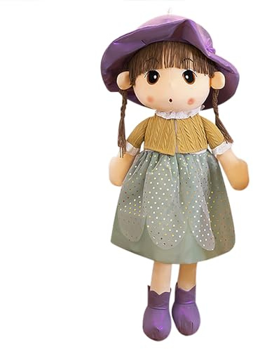 JIAHG Weiche Puppe Kinder Plüschpuppe Mädchen Kuschelpuppe Baby Stoffpuppe zum Spielen und Kuscheln, Spielzeug Püppchen, Geschenk zur Geburt und Taufe,45cm