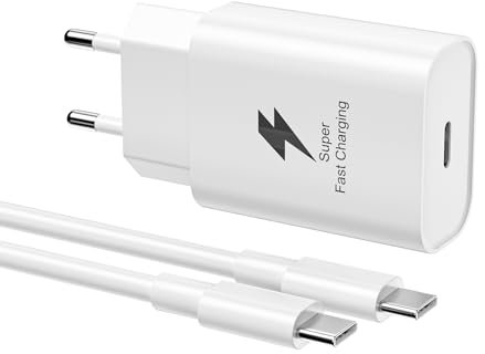 VoltWave Cargador 25W USB C Carga Rápida para Samsung, Compatible con Samsung Galaxy A15, A25, A34 5g, A55 5G, A23 5G,A53 5G,A54 5G, S22, M23, M33, A14, S23, S22, S21, A53, A33, A23, A13, Cable C 2M