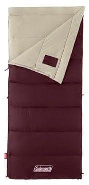 Coleman Autumn Glen 50°F Sleeping Bag, Lightweight Sleeping Bag with No-Snag Zipper & Storage Stuff Sack, Machine Washable for Easy Cleaning, Great for Camping, Sleepovers, & Guests