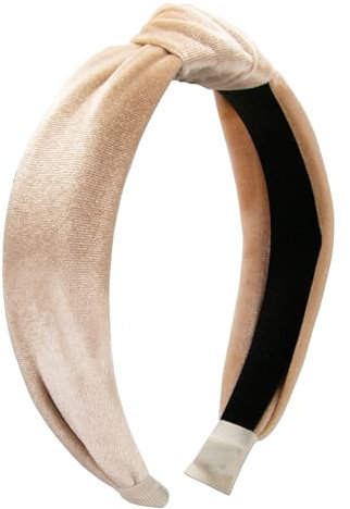 Alpenflüstern Trachten-Samt-Haarreif Knoten - Damen Haarschmuck, Haarband rutschfest fürs Dirndl (braun) ADV153