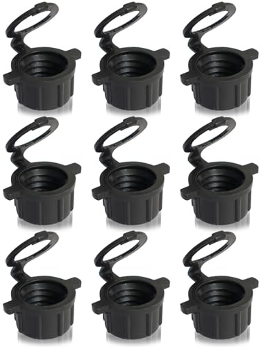 Niwicka 9 PCS Racing Vent Caps Fit Vp Jug Can, 24 mm Black 3045 Vent Caps Replacement for 3/5.5 Gallon VP Fuel Motorsports Jug Racing Square Motorsport Container