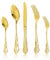 MINICOCO Cutlery Set 30 Pieces Golden Flatware Set for 6 People Mirror Polished Stainless Steel Cutlery Set,Anti-Tarnish Kitchen Utensils for Home/Party/Wedding