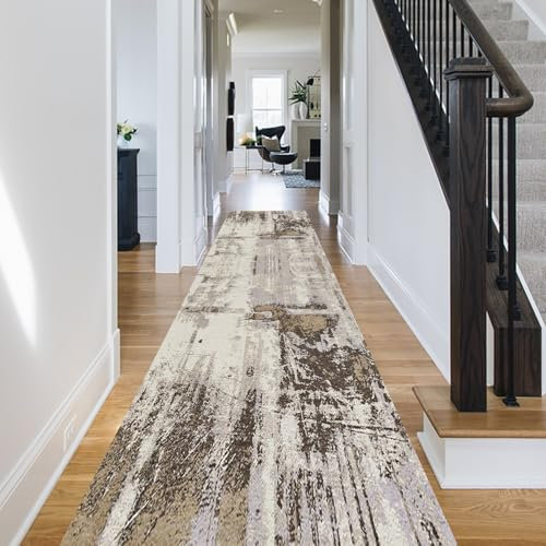 Teppichläufer für Flur, 1 m, 1,5 m, 2 m, 2,5 m, 3 m, 3,5 m, 4 m, 4,5 m, 5 m, 6 m, extra langer schmaler Läuferteppich für Flur, Treppen, Eckkorridor, Breite 60 cm, 80 cm, 100 cm, 120 cm(100x350cm)